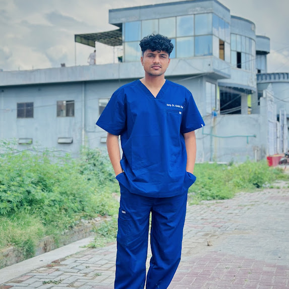 Dr. Abdul Ahad outside VetBridge Animal Hospital & Diagnostics in Wazirabad